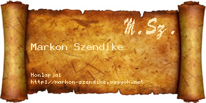 Markon Szendike névjegykártya
